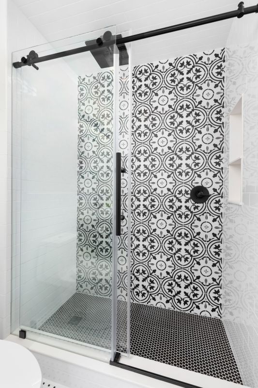 Compact Shower with Sliding Door